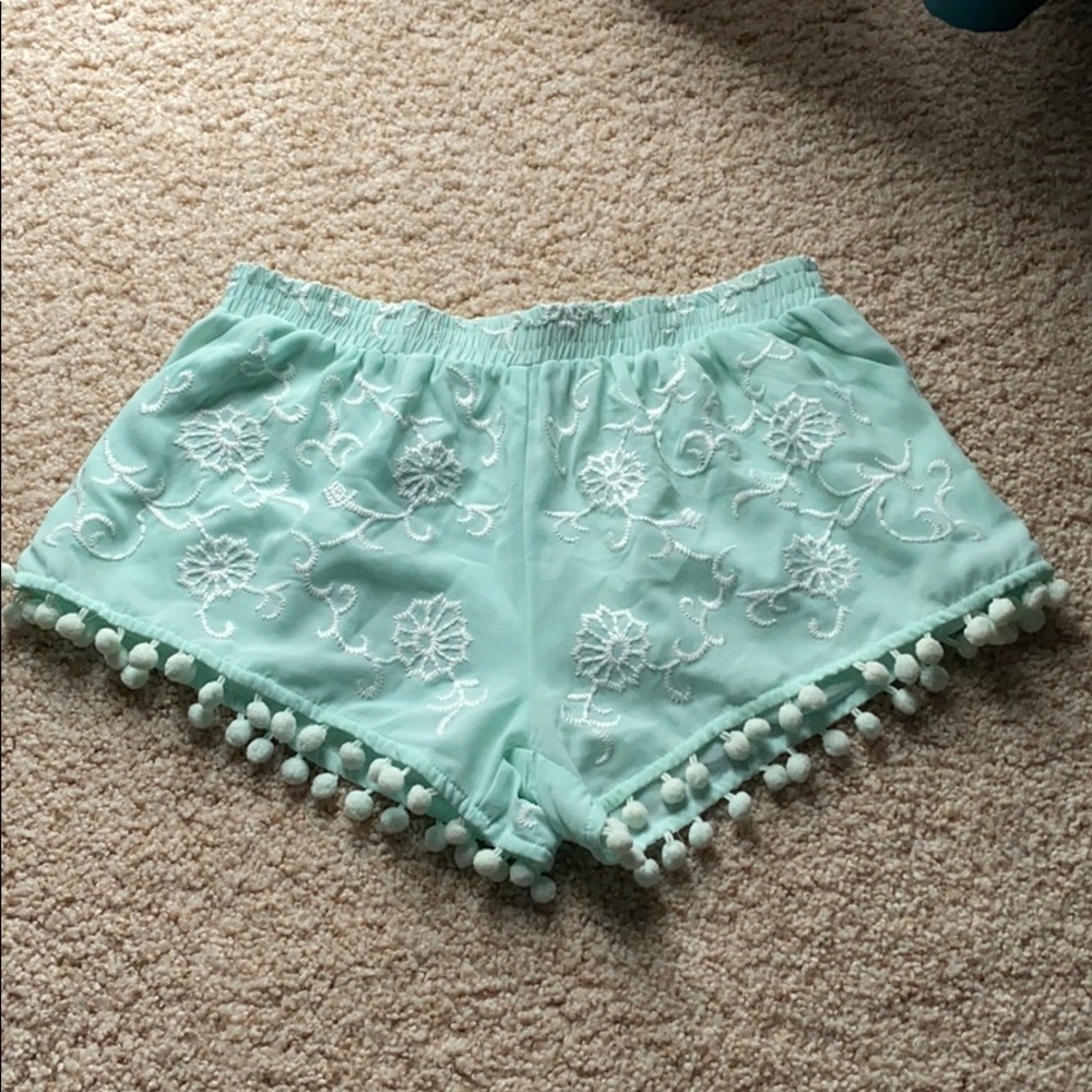 LF store / Milau embroidered shorts with pompoms